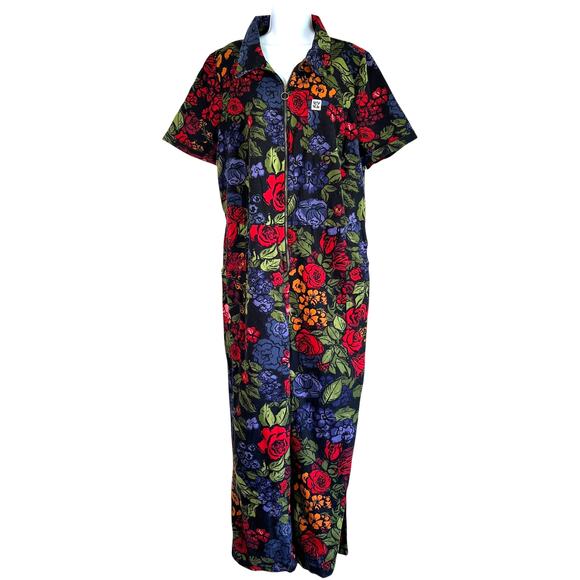 Lucy and Yak Womens Ragan Cotton Jumpsuit Maria Print Size 16 Tall Funky Cottage - Picture 2 of 9